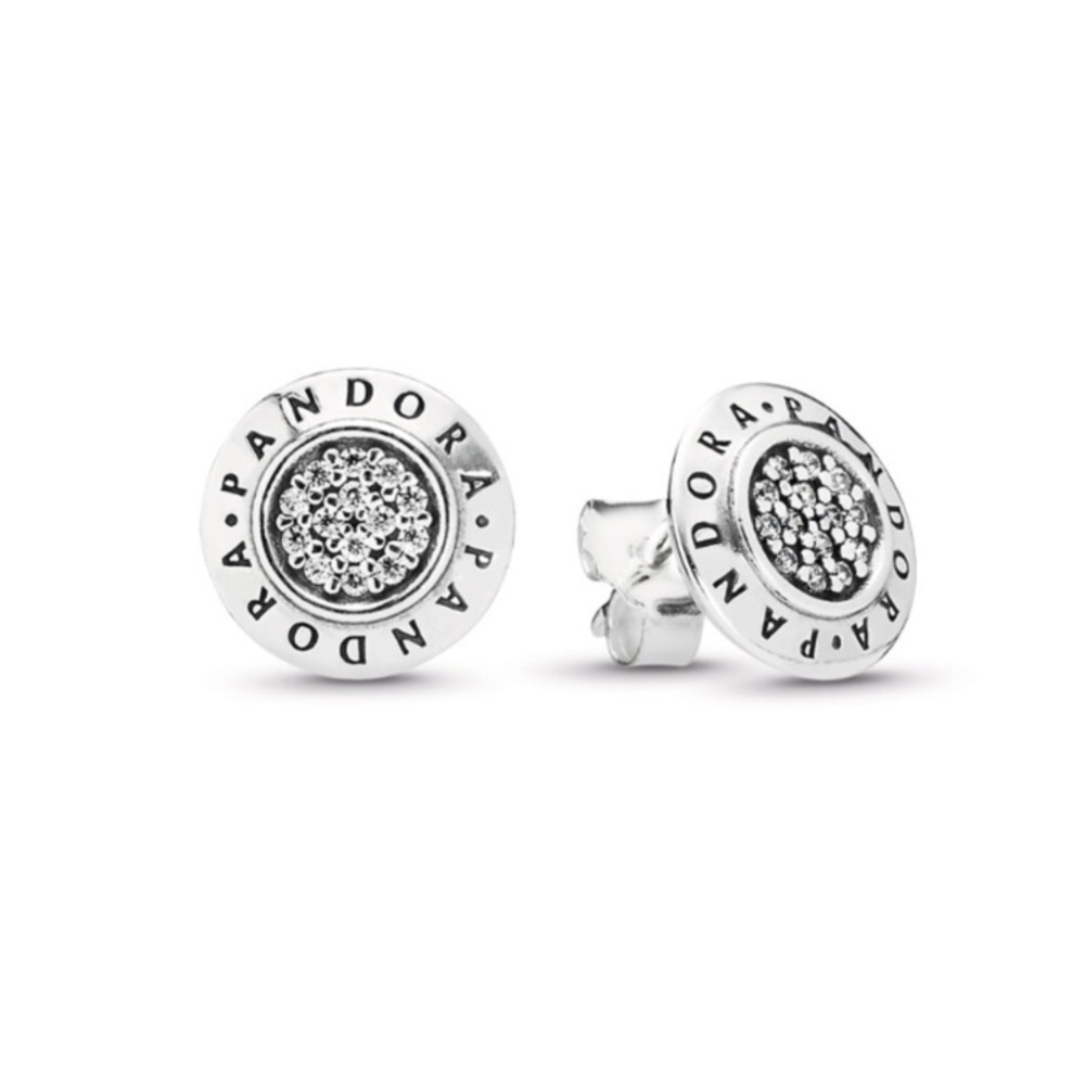 PANDORA STERLING RING EARRING SET SZ 6 - Picture 3 of 8